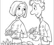 Coloriage Les deux chefs Linguini et Colette