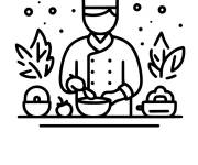 Coloriage Logo de Chef de cuisine