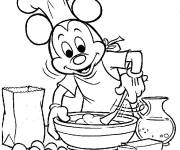 Coloriage Mickey Mouse comme Chef
