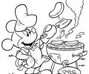 Coloriage Mickey Mouse en barbecue