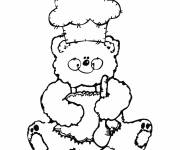 Coloriage et dessins gratuit Ourson en peluche comme chef à imprimer