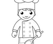 Coloriage Petit Chef avec coquill&egrave;re