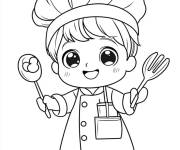 Coloriage Petit Chef kawaii