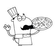 Coloriage Pizza chef drole