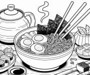 Coloriage Plat du chef japonais