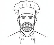 Coloriage Profile d'un Chef de cuisine mignon