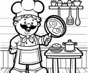 Coloriage Sc&egrave;ne de Chef