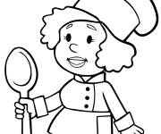 Coloriage serviteur de cuisine