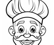 Coloriage T&ecirc;te du chef