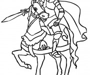 Coloriage Cheval et son chevalier