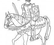 Coloriage Chevalier croisade facile