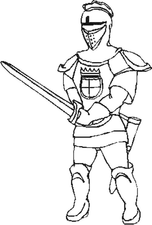 Coloriage et dessins gratuits Chevalier de table ronde portant son épée à imprimer