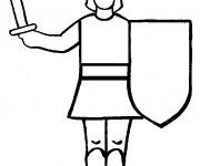 Coloriage Chevalier dessin simple pour enfant