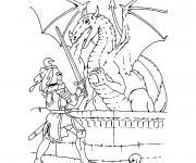 Coloriage Chevalier Dragon