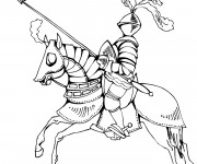 Coloriage et dessins gratuit Chevalier en armure à imprimer