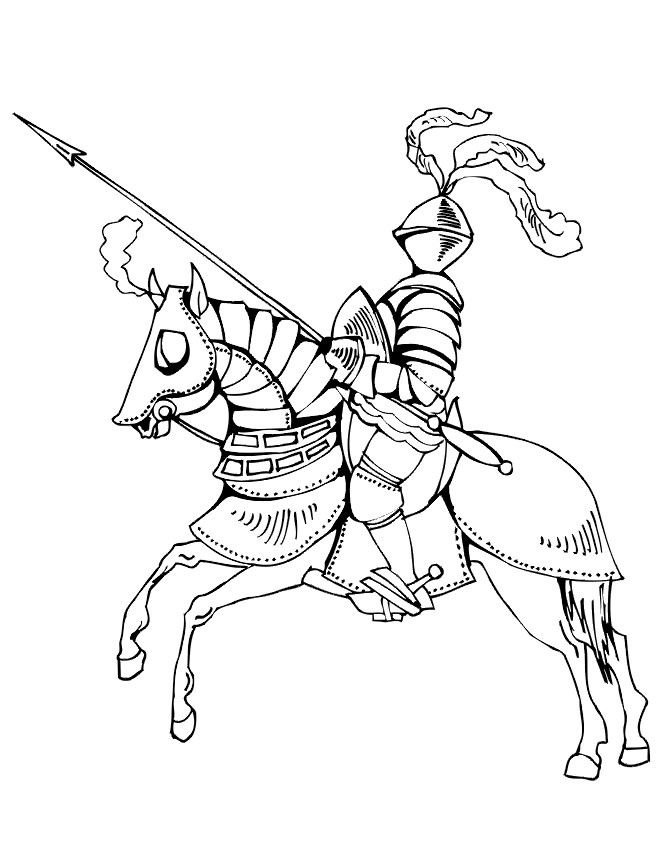 Coloriage Chevalier En Armure Dessin Gratuit à Imprimer