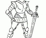 Coloriage et dessins gratuit Chevalier en armure facile à imprimer