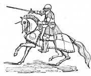 Coloriage Chevalier et bataille