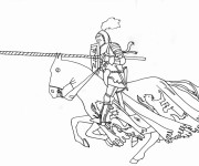 Coloriage et dessins gratuit Chevalier et Quintaine à imprimer