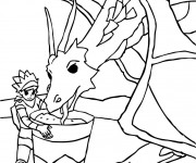 Coloriage Chevalier et son dragon