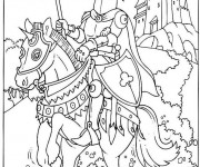 Coloriage Chevalier et son &eacute;cu