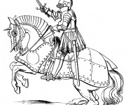 Coloriage Chevalier sur sa monture