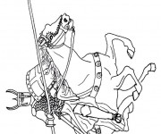 Coloriage Chevalier sur son dragon
