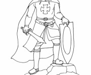 Coloriage et dessins gratuit Chevalier templier à imprimer