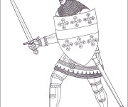 Coloriage Chevalier templier en couleur