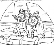 Coloriage Chevaliers se combattent