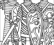 Coloriage Des Chevaliers de moyen &acirc;ge