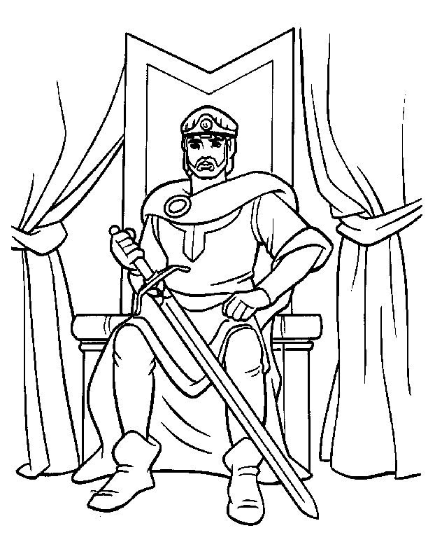 Coloriage Le Roi dans son château dessin gratuit à imprimer