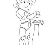 Coloriage Petit gar&ccedil;on Chevalier