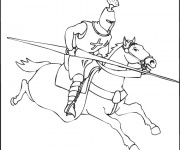 Coloriage Tournoi  des Chevaliers