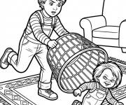 Coloriage Andy pi&egrave;ge Chucky