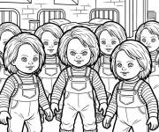 Coloriage Asile des poup&eacute;es Chucky