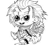Coloriage B&eacute;b&eacute; Chucky effrayant