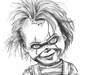 Coloriage Caricature Chucky pour adulte