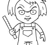 Coloriage et dessins gratuit Chibi Chucky facile à imprimer
