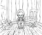 Coloriage Chucky a un plan m&eacute;chant
