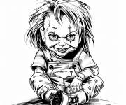 Coloriage Chucky accroupis