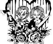Coloriage Chucky amoureux de Tiffany