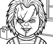 Coloriage Chucky aux cicatrices recousues