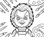 Coloriage Chucky avec palette de couleurs