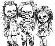 Coloriage Chucky avec ses amis du film Bride of Chucky