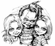 Coloriage Chucky avec Tiffany, Glen et Glenda