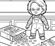 Coloriage Chucky dans la cuisine