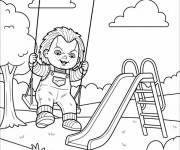 Coloriage Chucky dans le parc