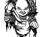 Coloriage Chucky de conte d'horreur