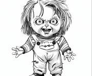 Coloriage Chucky de la serie d'horreur classique